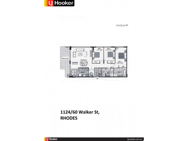 1124/60 Walker Street, Rhodes NSW 2138 Floorplan