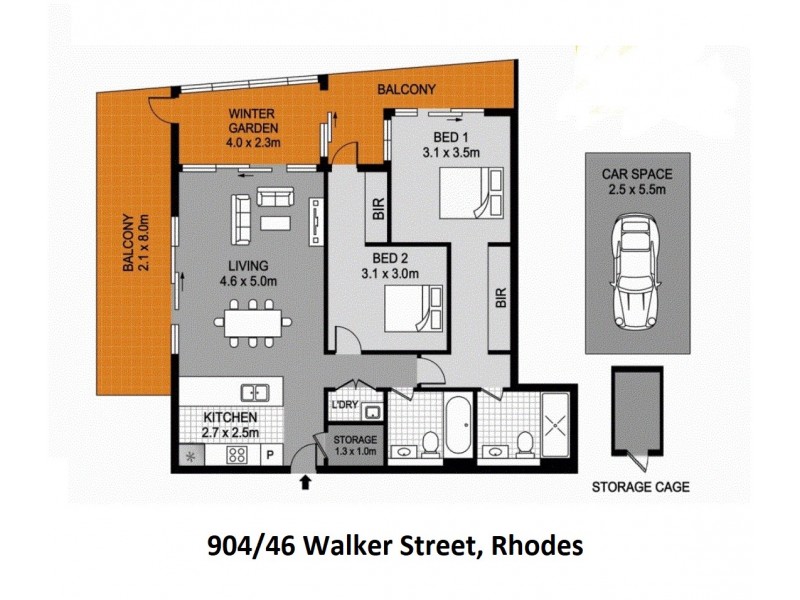46 Walker Street, Rhodes NSW 2138 Floorplan