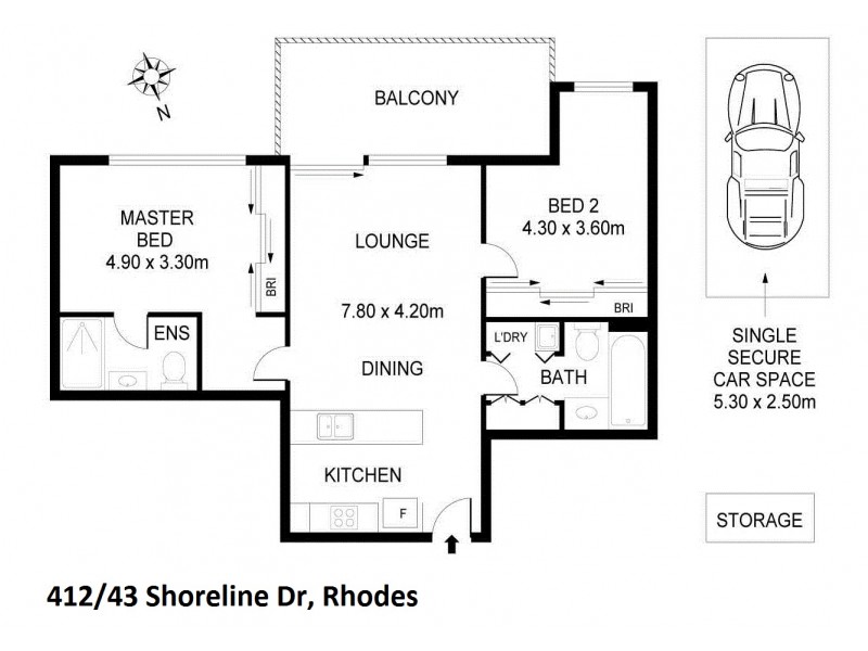412/43 Shoreline Drive, Rhodes NSW 2138 Floorplan