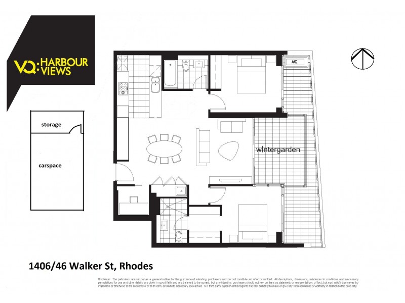 1406/46 Walker Street, Rhodes NSW 2138 Floorplan