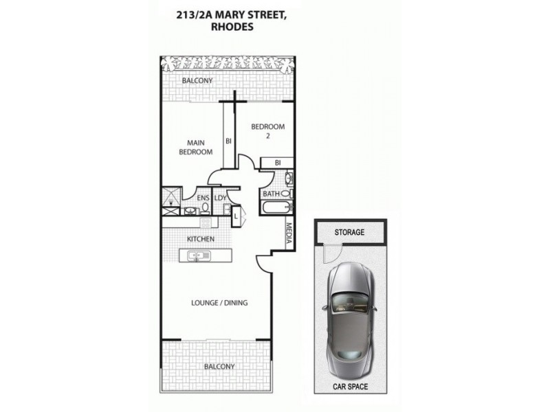 213/2A Mary Street, Rhodes NSW 2138 Floorplan