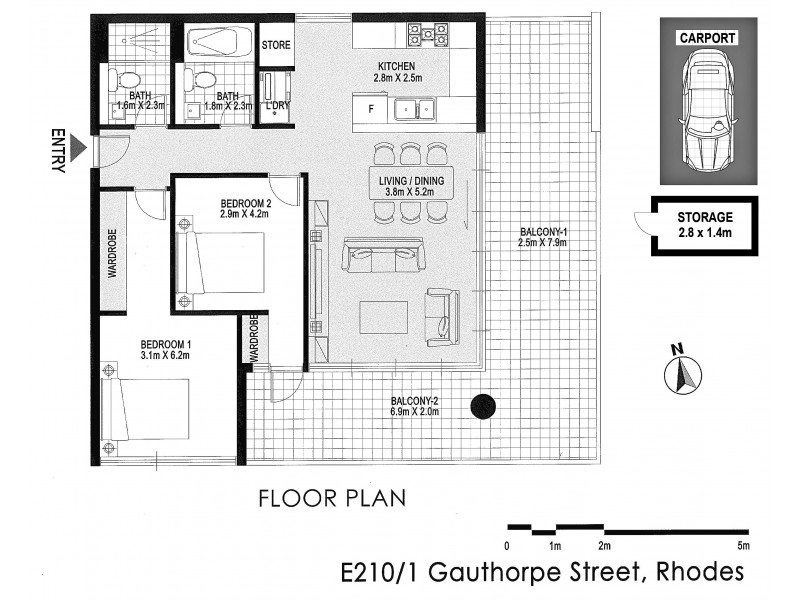 E210/1 Gauthorpe Street, Rhodes NSW 2138 Floorplan