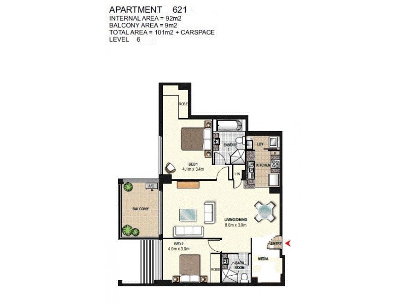 621/4 Marquet Street, Rhodes NSW 2138 Floorplan