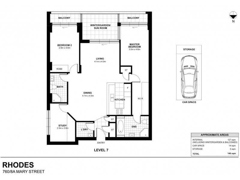3003/8 WALKER Street, Rhodes NSW 2138 Floorplan