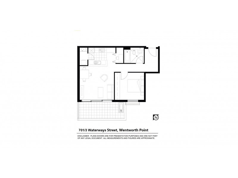 701/3 Waterways St, Wentworth Point NSW 2127 Floorplan