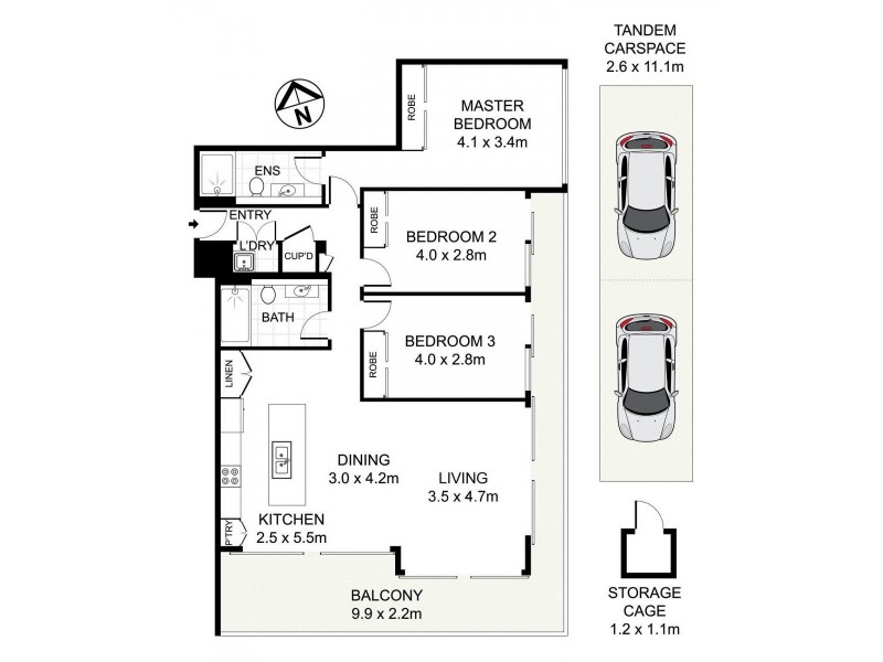 408A/6 Nancarrow Ave, Ryde NSW 2112 Floorplan