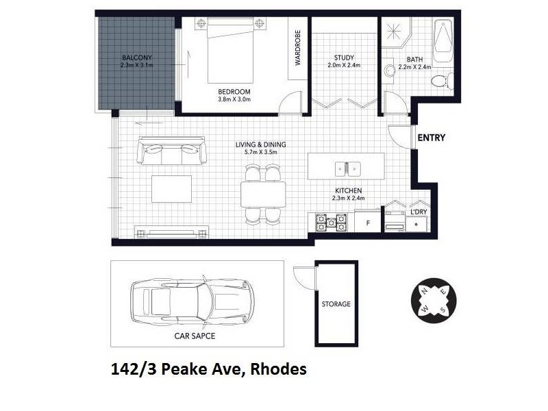 142/3 Peake Avenue, Rhodes NSW 2138 Floorplan