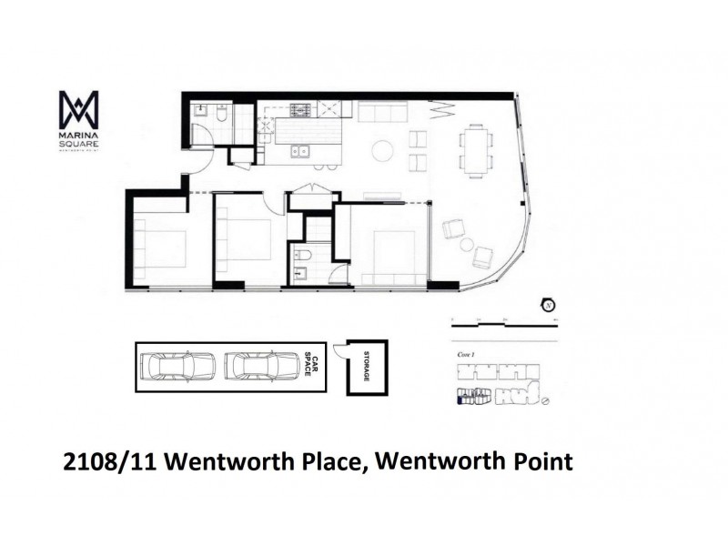 2108/11 Wentworth Place, Wentworth Point NSW 2127 Floorplan