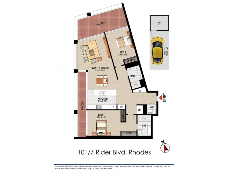 101/7 Rider Boulevard, Rhodes NSW 2138 Floorplan