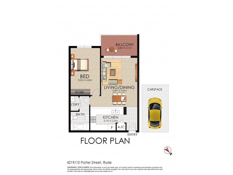 4129/10 Porter, Ryde NSW 2112 Floorplan