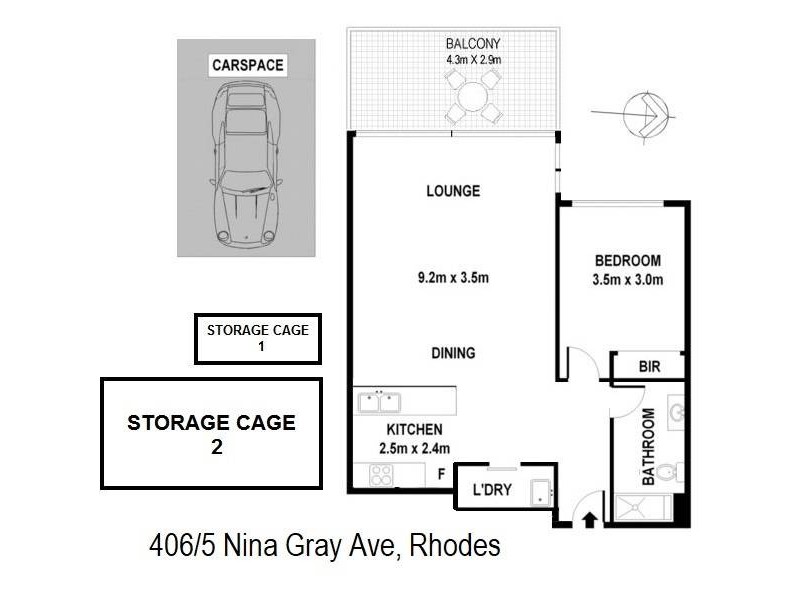 406/5 Nina Gray Avenue, Rhodes NSW 2138 Floorplan