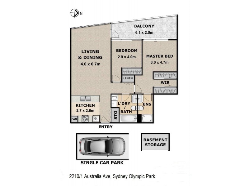 2210/1 Australia Avenue, Sydney Olympic Park NSW 2127 Floorplan