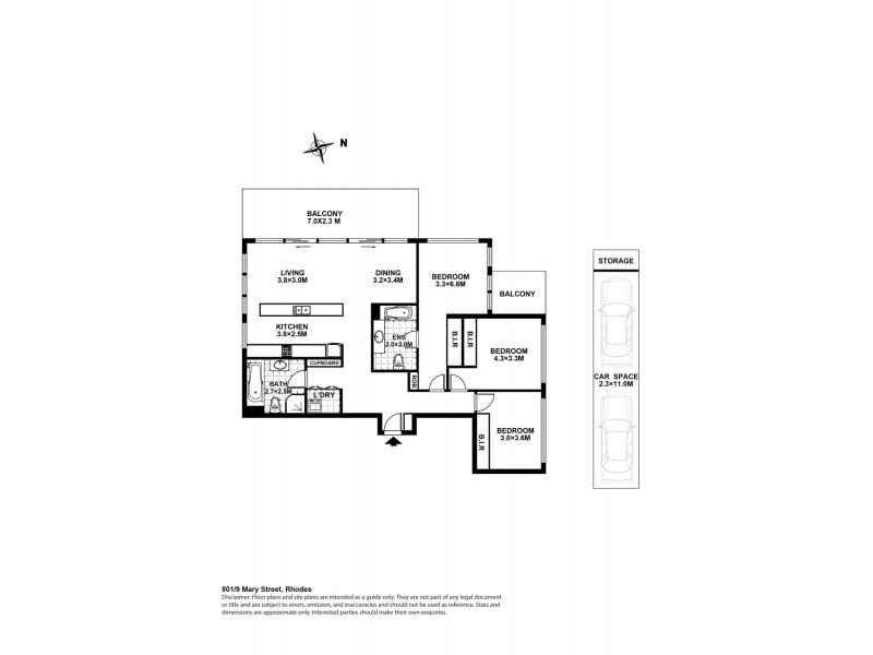 801/9 Mary Street, Rhodes NSW 2138 Floorplan