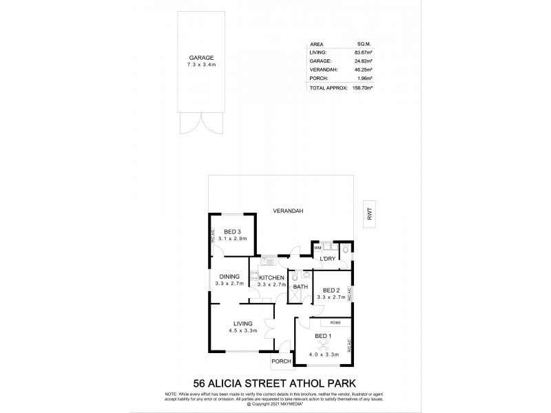 56 Alicia Street, Athol Park SA 5012 Floorplan