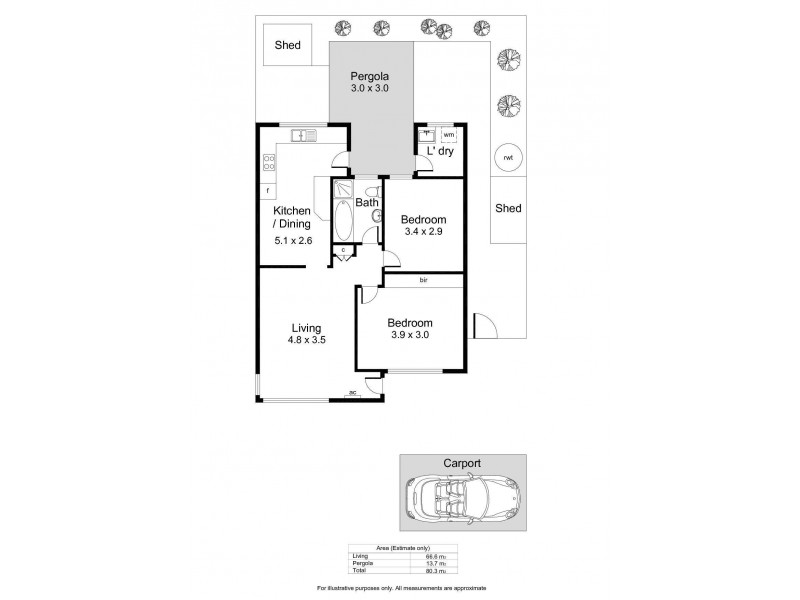 3/295 Sir Donald Bradman Drive, Brooklyn Park SA 5032 Floorplan