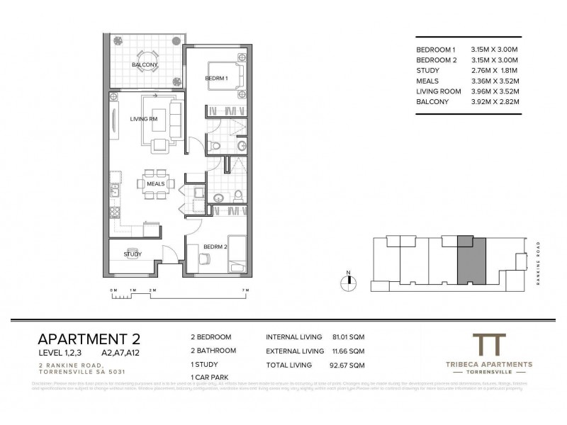 Apartments/2. Rankine Road, Torrensville SA 5031 Floorplan