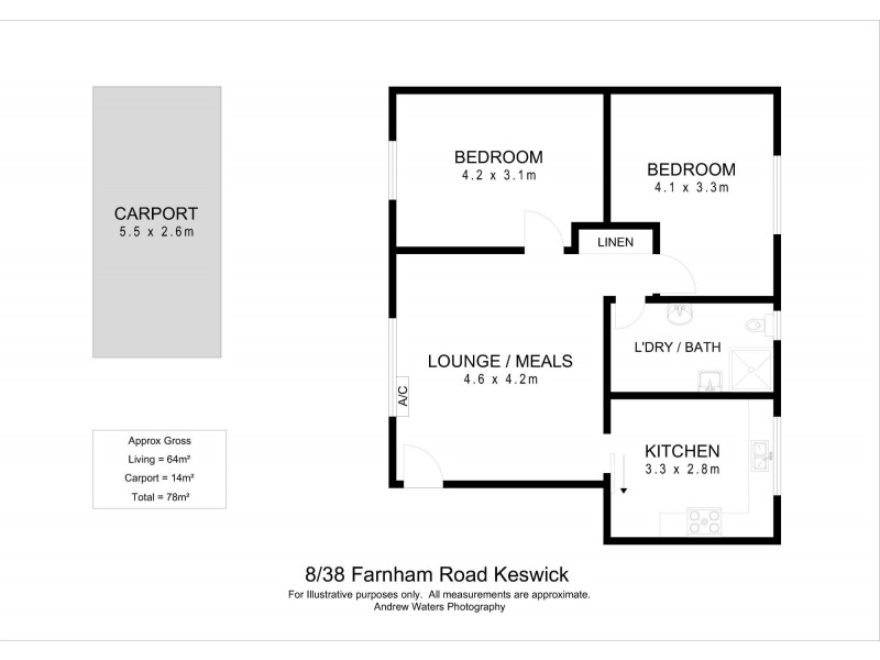 8/38 Farnham Road, Keswick SA 5035 Floorplan