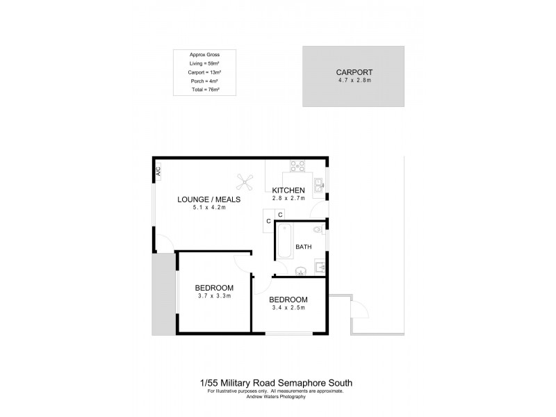 1/55 Military Road, Semaphore South SA 5019 Floorplan