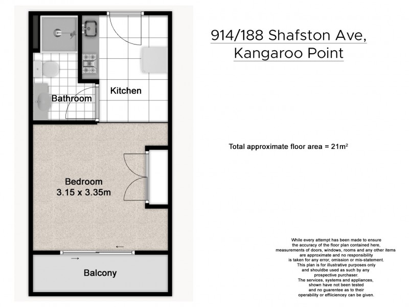 914/188 Shafston Avenue, Kangaroo Point QLD 4169 Floorplan