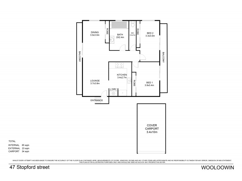 8/47 Stopford Street, Wooloowin QLD 4030 Floorplan
