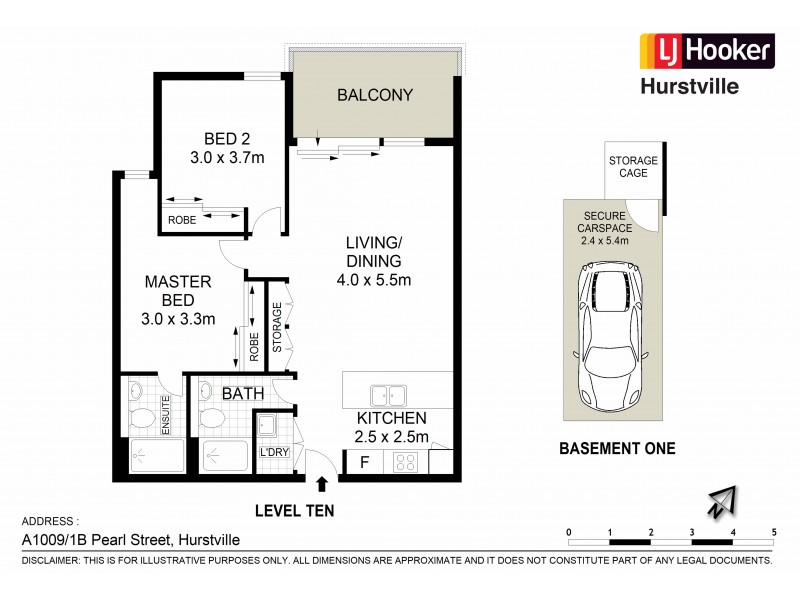 Unit A1009/1B Pearl Street, Hurstville NSW 2220 Floorplan