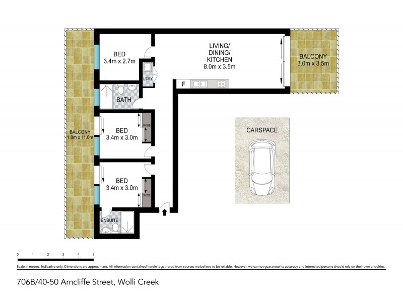 706B/40-50 Arncliffe Street, Wolli Creek NSW 2205 Floorplan