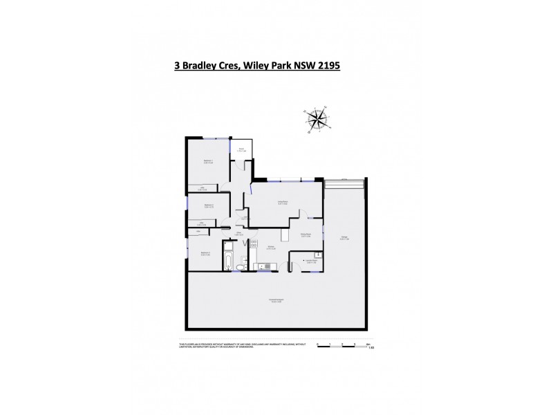 3 Bradley Crescent, Wiley Park NSW 2195 Floorplan