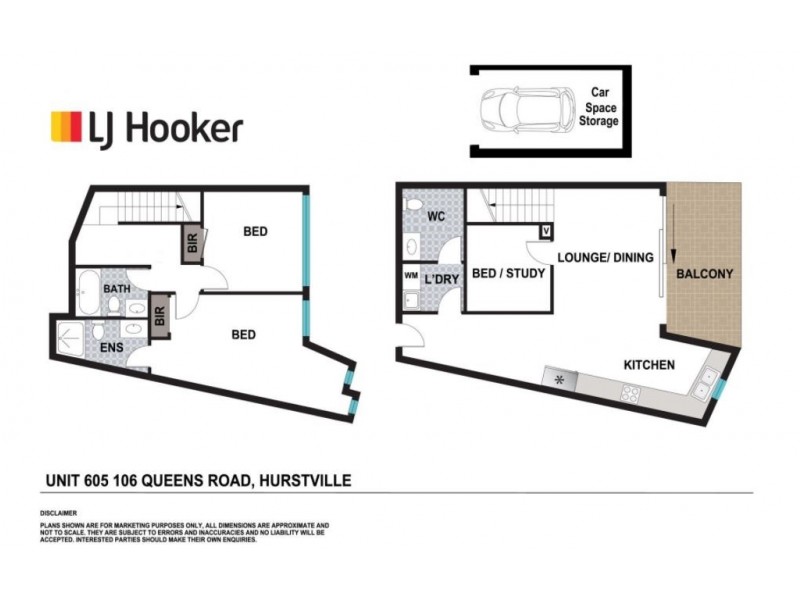 D605/106 Queens Road, Hurstville NSW 2220 Floorplan