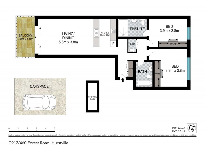 c912/460 Forest Road, Hurstville NSW 2220 Floorplan