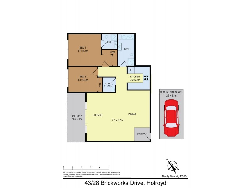 43/28 Brickworks Drive, Merrylands NSW 2160 Floorplan
