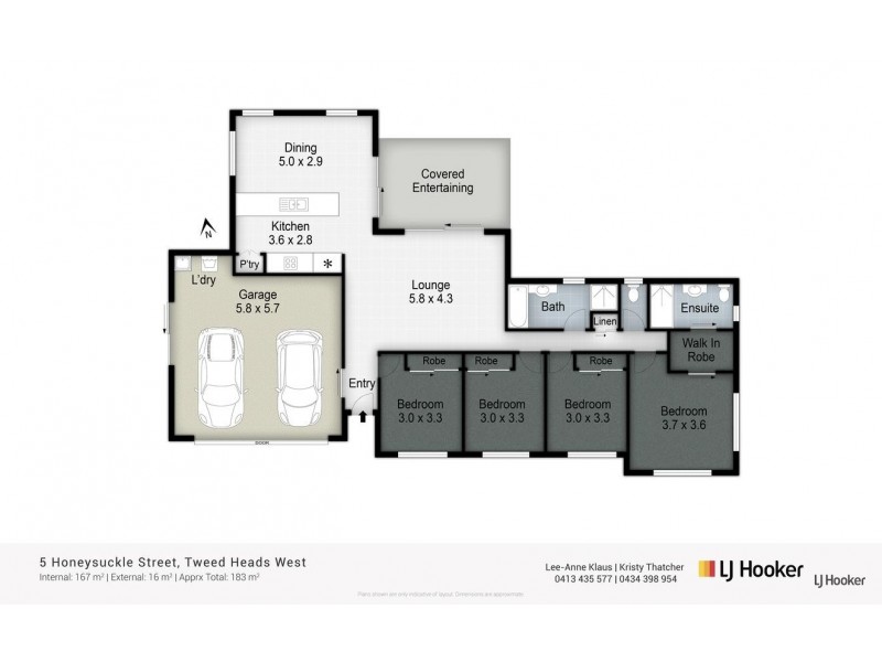 5 Honeysuckle Street, Tweed Heads West NSW 2485 Floorplan