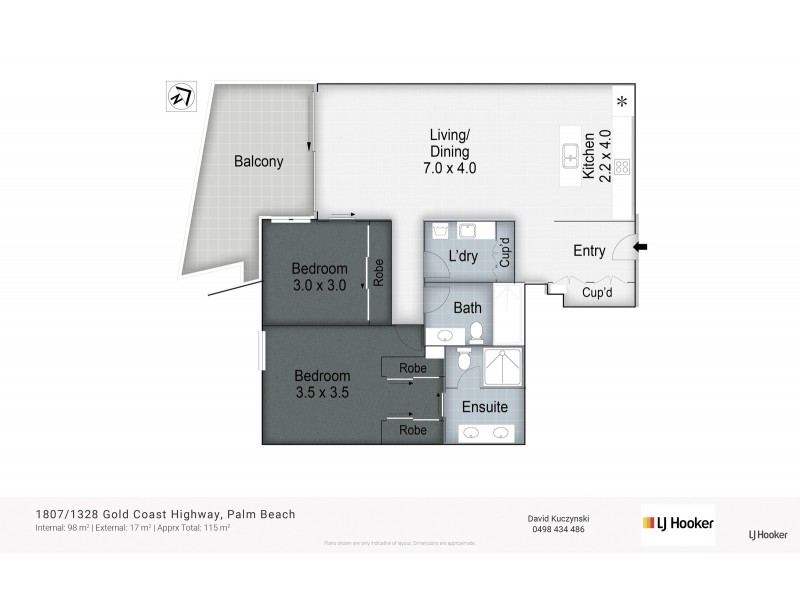 1807/1328 Gold Coast Highway, Palm Beach QLD 4221 Floorplan