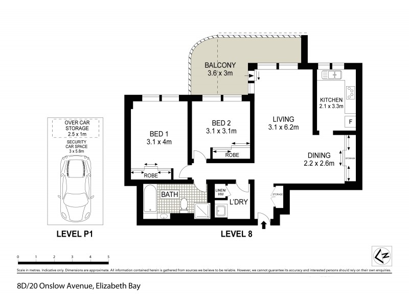 8D/20 Onslow Avenue, Potts Point NSW 2011 Floorplan