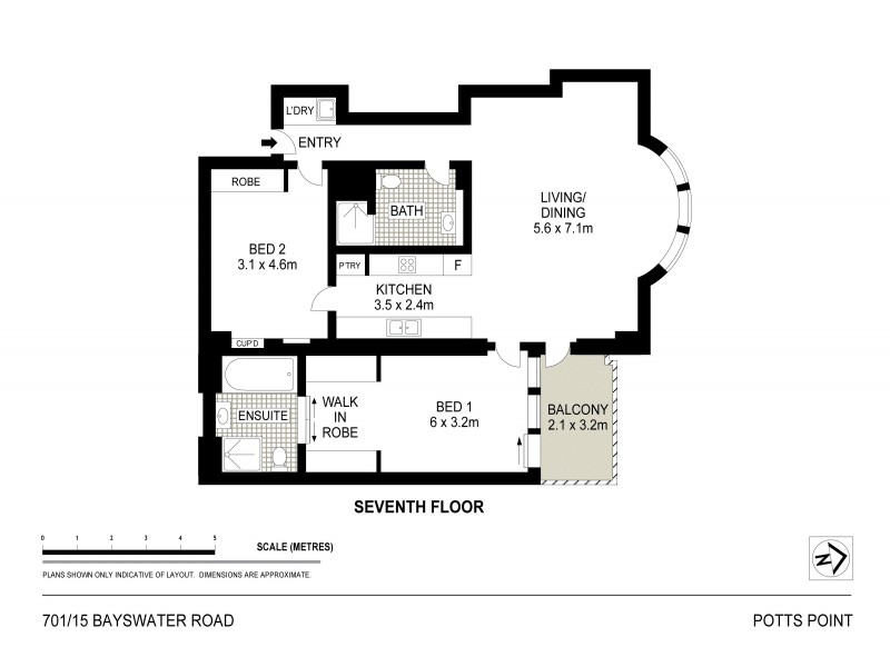 701/9-15 Bayswater Road, Potts Point NSW 2011 Floorplan