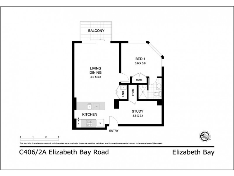 C406/2A Elizabeth Bay Road, Elizabeth Bay NSW 2011 Floorplan