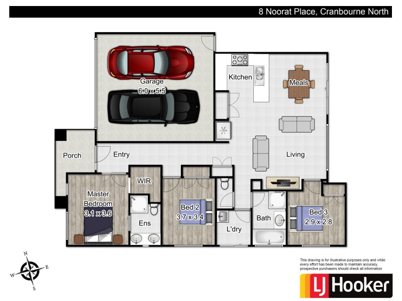 8 Noorat Place, Cranbourne North VIC 3977 Floorplan