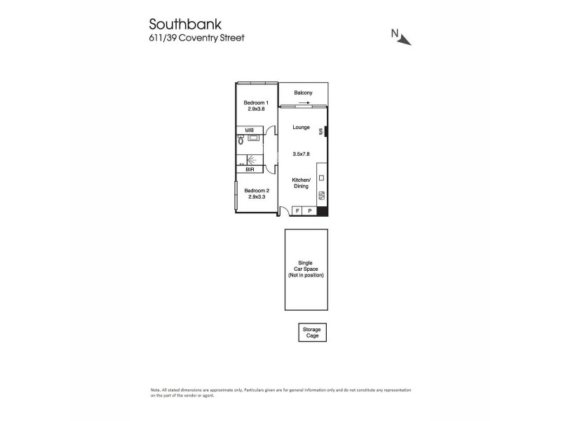 611/39 Coventry Street, Southbank VIC 3006 Floorplan