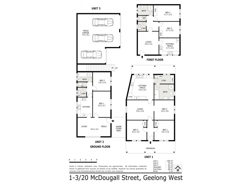 Unit 1,2,3/20 McDougall Street, Geelong West VIC 3218 Floorplan