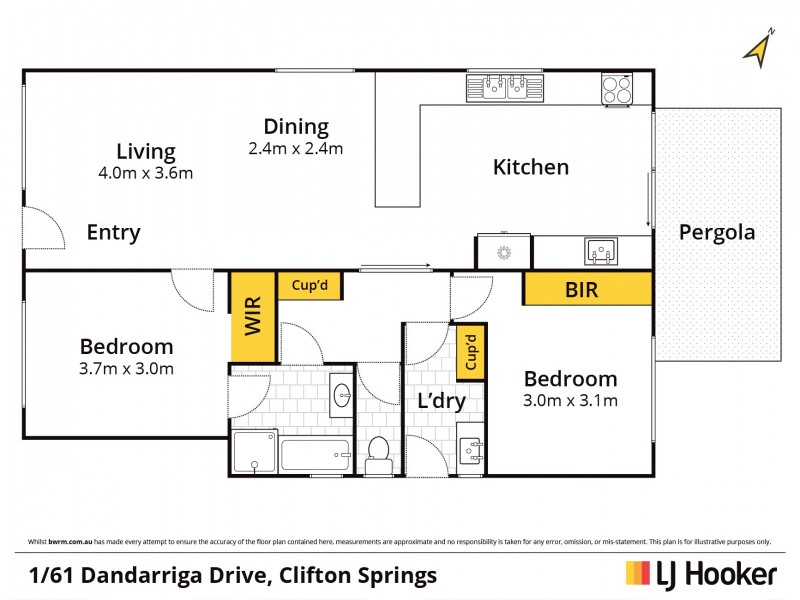 Unit 1/61 Dandarriga Drive, Clifton Springs VIC 3222 Floorplan