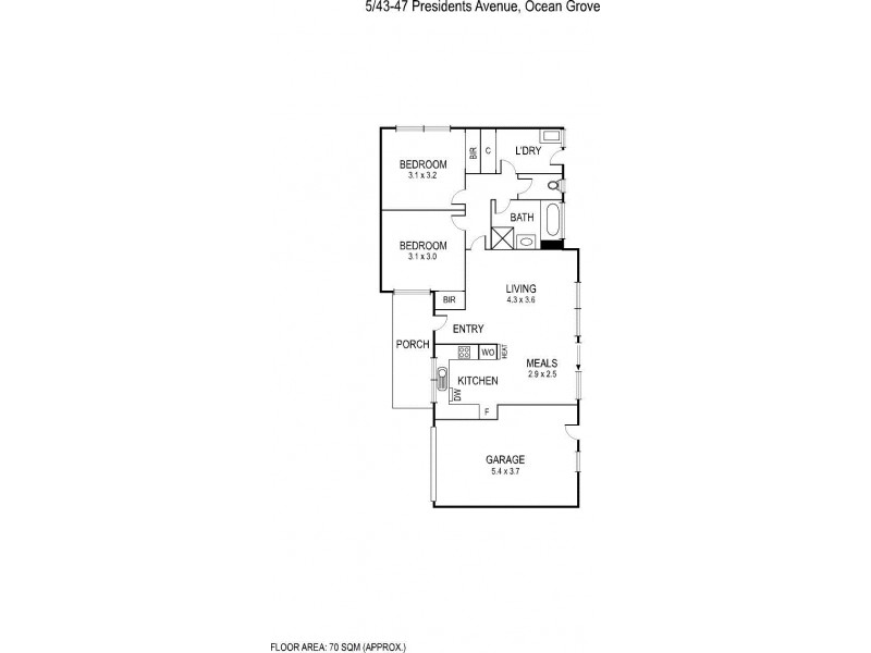 5/43 Presidents Avenue, Ocean Grove VIC 3226 Floorplan
