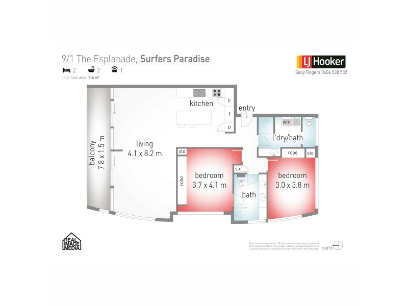 9/1 The Esplanade, Surfers Paradise QLD 4217 Floorplan