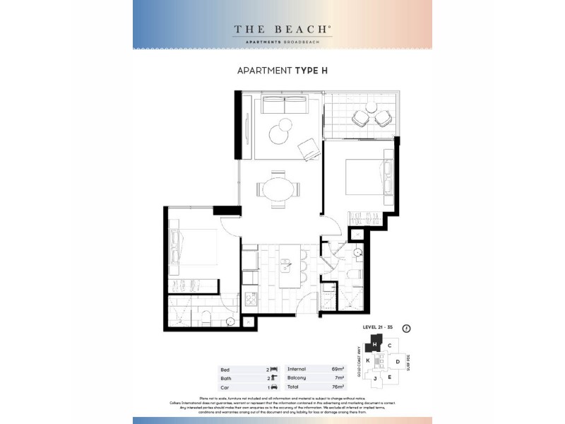 3102/2663 Gold Coast Highway, Broadbeach QLD 4218 Floorplan