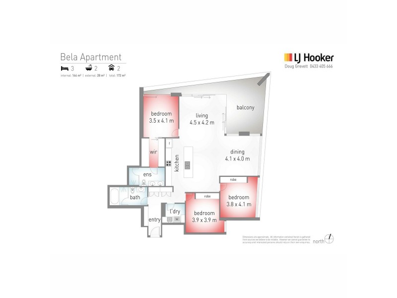 1403/43-49 Peerless, Mermaid Beach QLD 4218 Floorplan