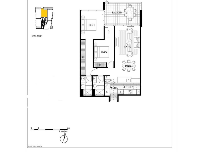 20/16-18 Chelsea Avenue, Broadbeach QLD 4218 Floorplan
