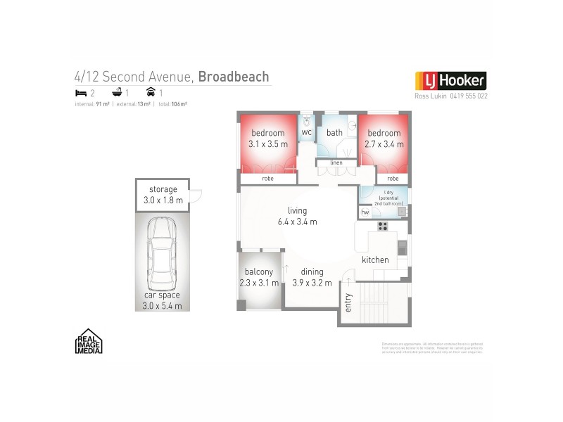 4/12 Second Avenue, Broadbeach QLD 4218 Floorplan