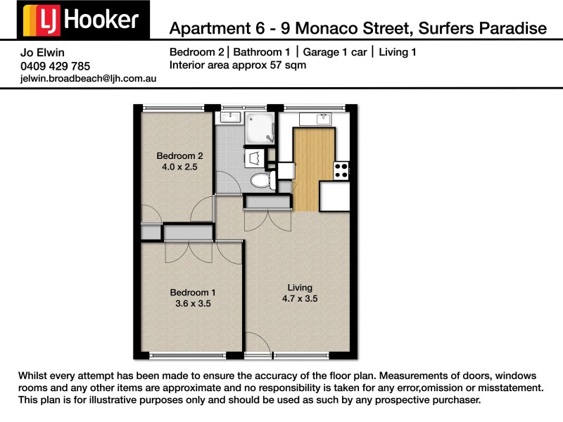 6/9 Monaco Street, Surfers Paradise QLD 4217 Floorplan