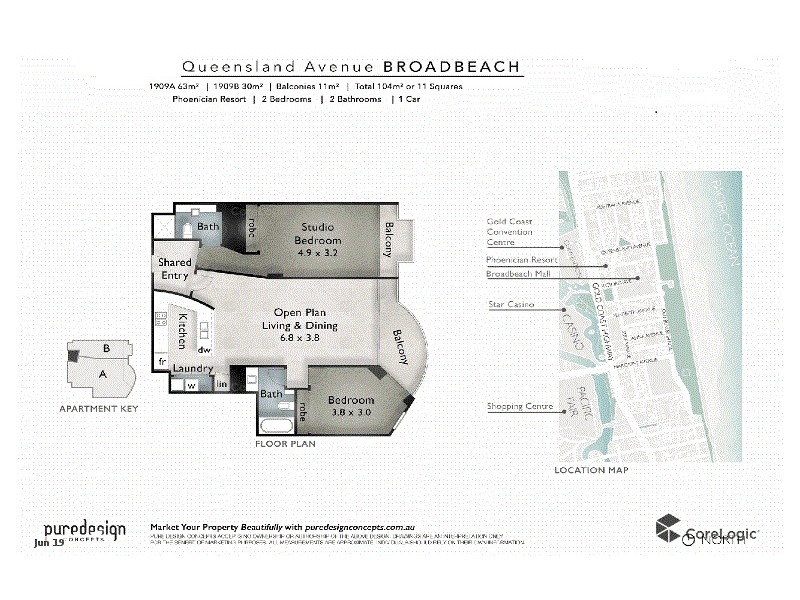 1809/24-26 Queensland Avenue, Broadbeach QLD 4218 Floorplan