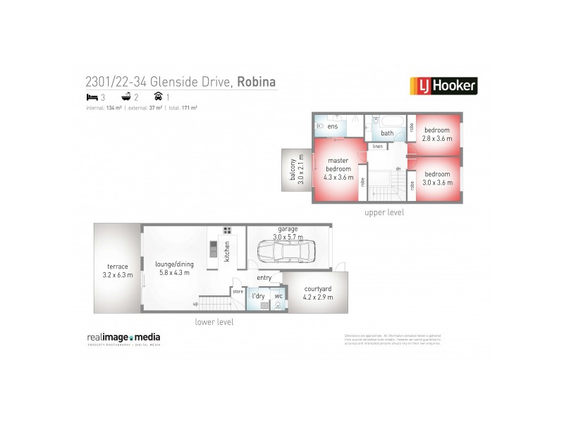 2301/22-34 Glenside Drive, Robina QLD 4226 Floorplan