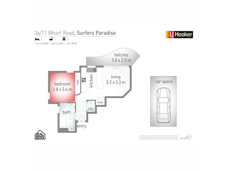 3A/11 Wharf Road, Surfers Paradise QLD 4217 Floorplan