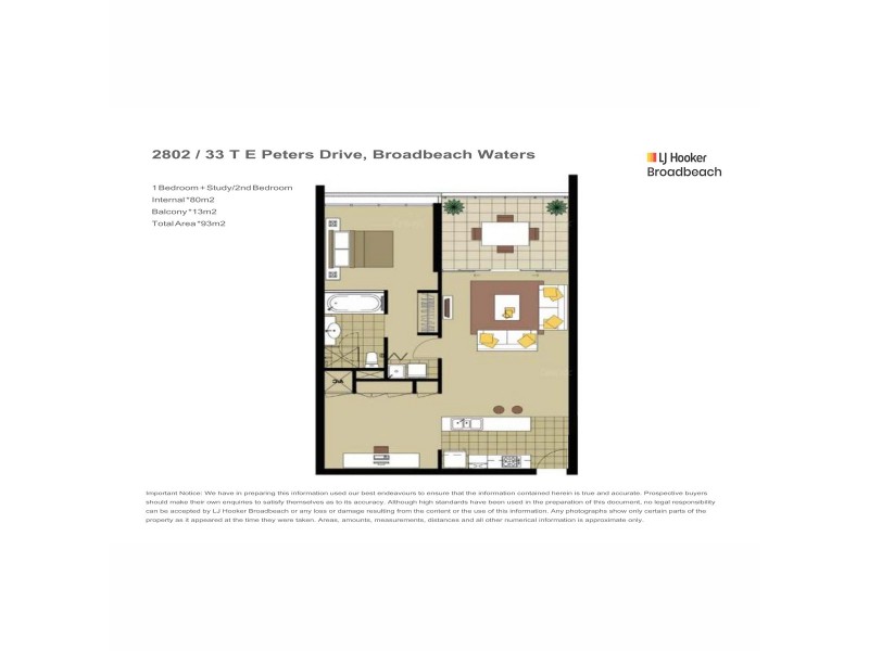 2802/33 T E PETERS Drive, Broadbeach Waters QLD 4218 Floorplan